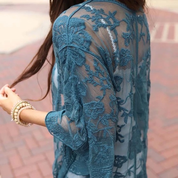 🔹New🔹Western Crochet Duster Boho Cardigan - Picture 3 of 5